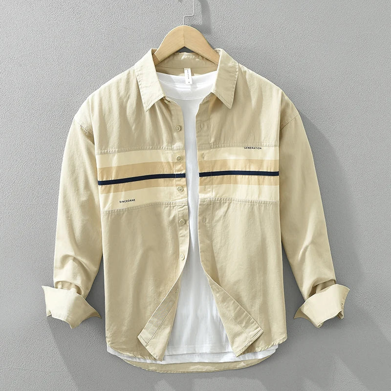 Variant image for Herren Hemden Langarm Patchwork Baumwolle für Lässigen Stil-7