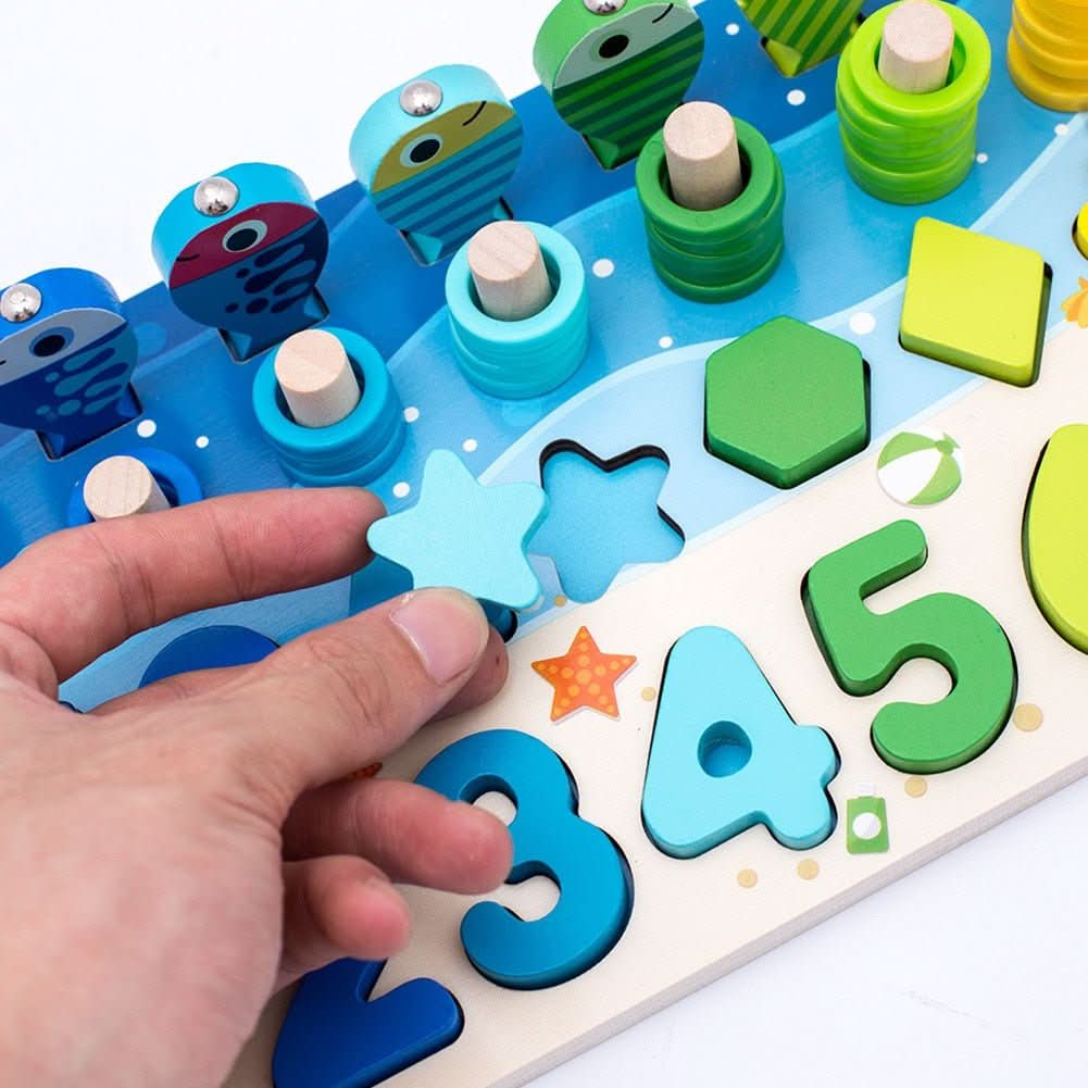 Lernspielbrett für Kinder zur Förderung von Zählen und Formen 6