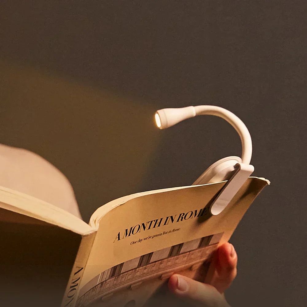 Leselampe Bett Mit Clip und Dimmbarem Licht für Bücher – Flexible 360° Leselampe für Nachtlesen und Reisen 1