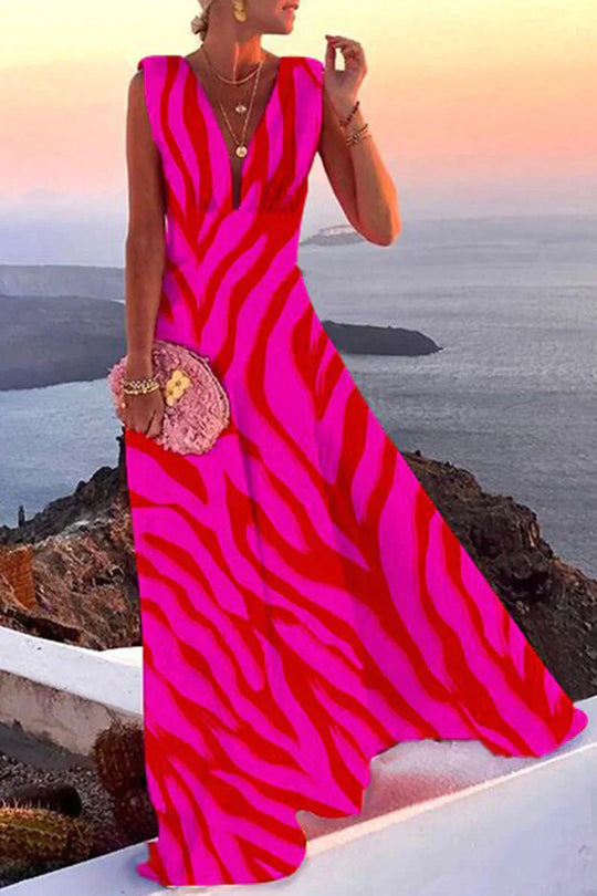 Variant image for Damen Sommerkleid Langes Kleid mit Vielfältigen Prints Atmungsaktiver Stoff-25