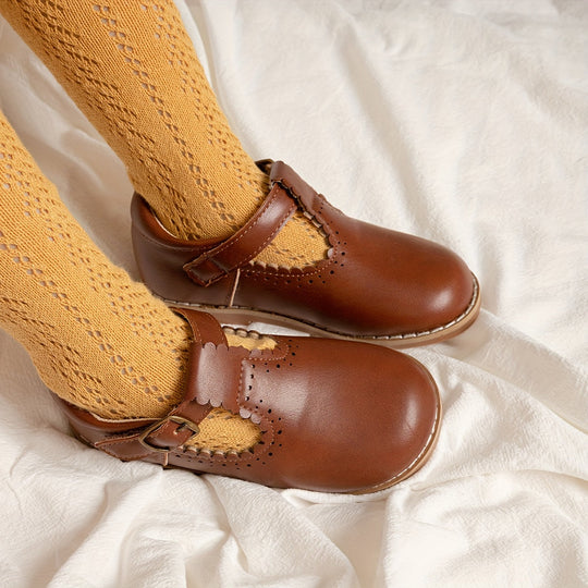 Mädchenschuhe Vintage Stil Flach mit Antirutschsohle 23-38 2