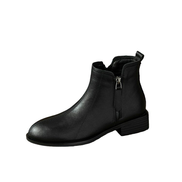 Damen Knöchelstiefel Mit Reißverschluss Modernes Design Aus Kunstleder 1