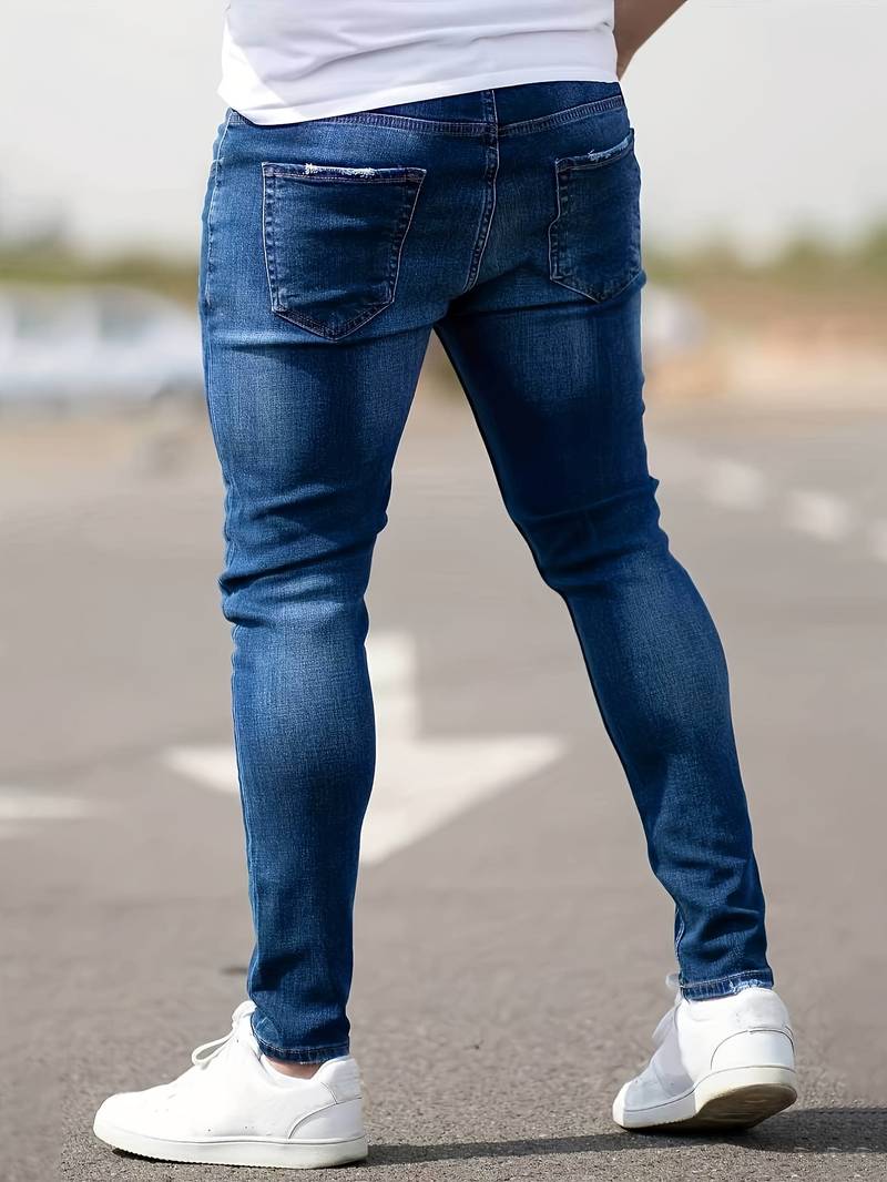 Herren Jeans Zerrissene Denim Moderner Stil-2