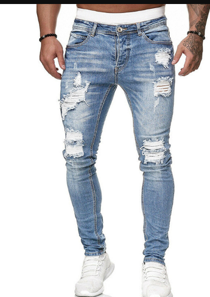 Variant image for Herren Jeans Zerrissene Denim Moderner Stil-36