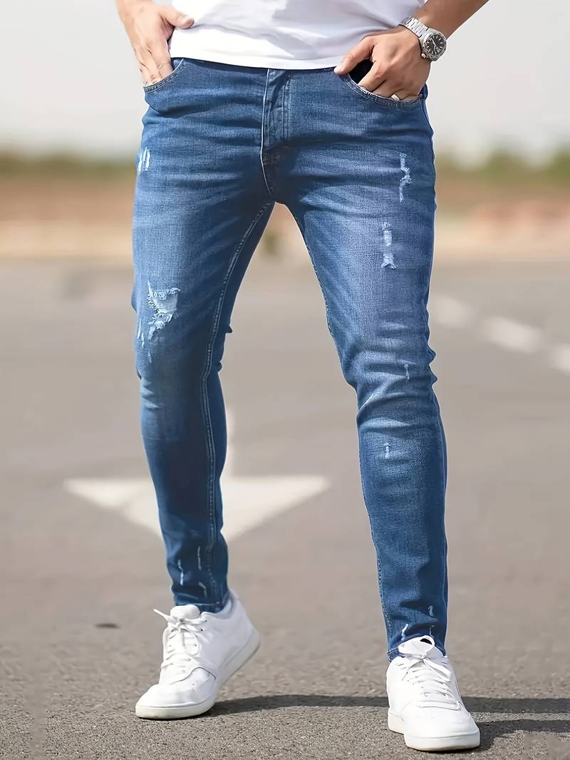 Variant image for Herren Jeans Zerrissene Denim Moderner Stil-43