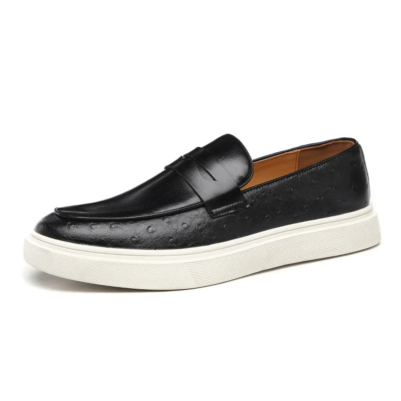 Herren Slipper Mönchsstil Schlangenleder Retro British Design 3