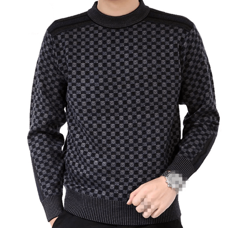 Men'S Knitted Plaid Sweaters