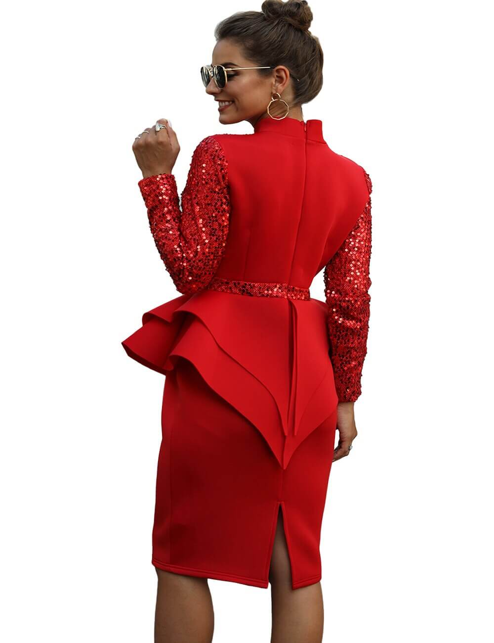 Midi-Bodycon-Paillettenkleid