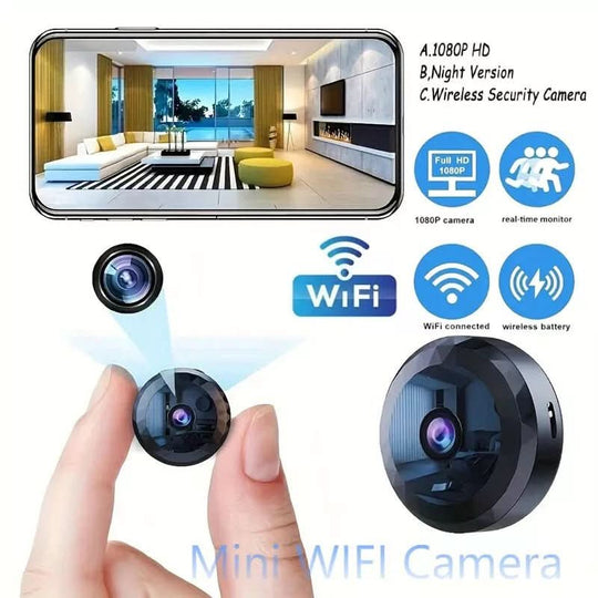 Mini Überwachungskamera WLAN mit Live Übertragung auf Handy, 1080P HD, Magnetische Montage für Zuhause und Büro 0