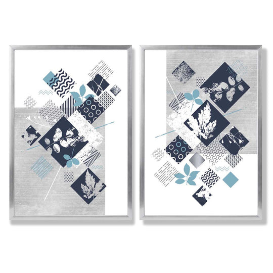 Mixed-Media Blumenrahmen Set mit 2 Kunstdrucken 9