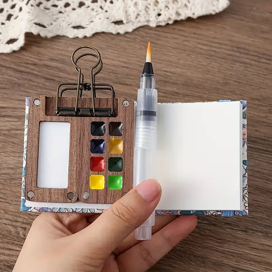 Mobiles Aquarell-Malkasten-Set mit 24 Farben und Pinsel für kreative Abenteuer 4