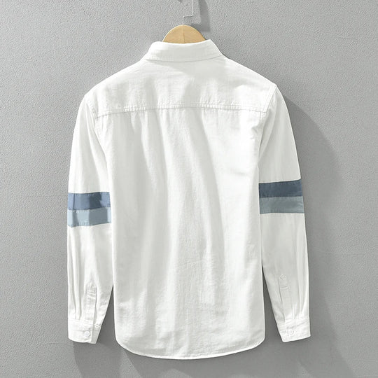 Herren Patchwork Hemd Lässiger Schnitt Baumwolle 3