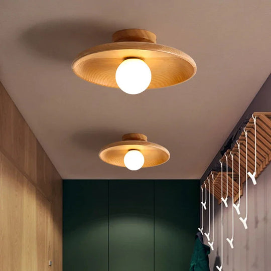 Moderne Deckenlampe Holz Kugel Hängelampe für Wohnzimmer - Minimalistische LED Deckenleuchte 1