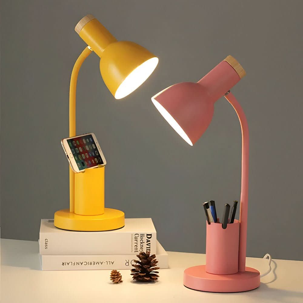 Moderne LED-Schreibtischlampe mit Stifthalter und drei Lichtmodi 2