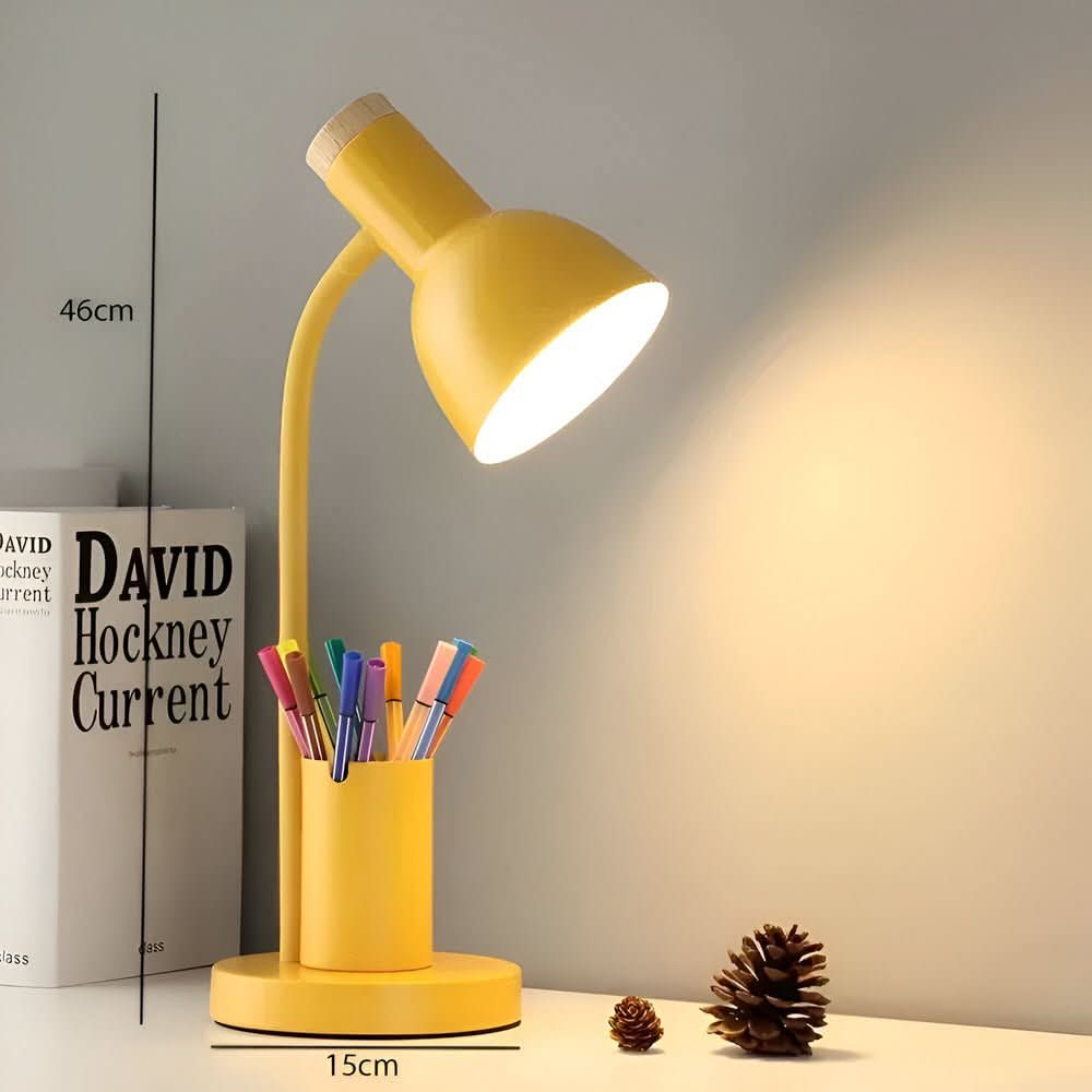 Moderne LED-Schreibtischlampe mit Stifthalter und drei Lichtmodi 6