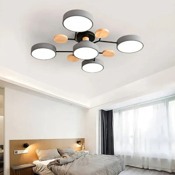 Moderne LED Deckenleuchte Schwarz im Skandinavischen Stil mit Verstellbaren Armen für Wohnzimmer 9