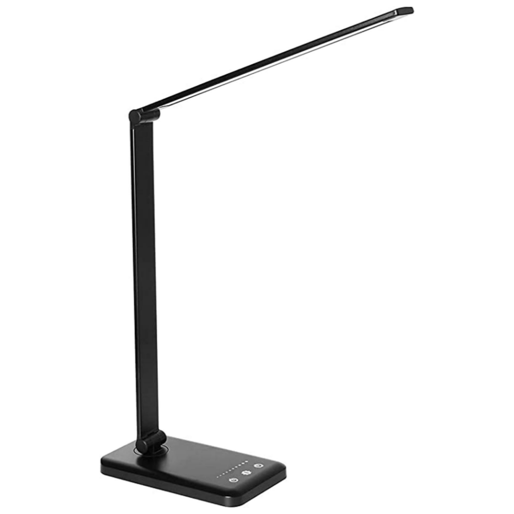 Moderne LED Tischleuchte mit USB-Anschluss und Dimmfunktion für Schreibtisch und Nachttisch 0