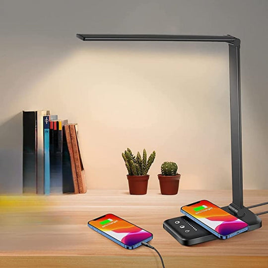 Moderne LED Tischleuchte mit USB-Anschluss und Dimmfunktion für Schreibtisch und Nachttisch 4