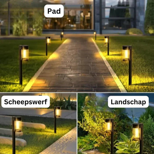 Moderne Solar-Gartenleuchten für Stilvolle Außenbereiche, Gartenbeleuchtung Solar, Wasserdicht, Helle Beleuchtung bis zu 12 Stunden 1