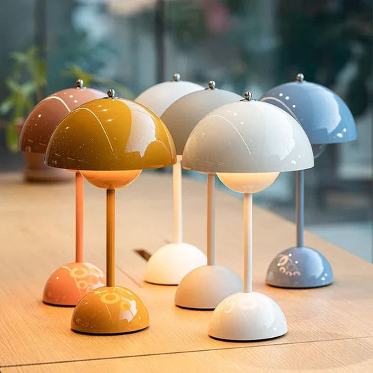 Moderne Tischlampe im Nordischen Stil mit Pilzform und 3 Helligkeitsstufen für Wohnzimmer und Nachttisch 2