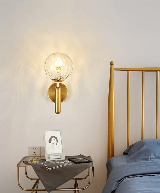 Moderne Wandleuchte Innen mit Glaskugel Design für Schlafzimmer und Flure 4