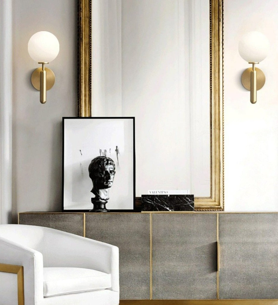 Moderne Wandleuchte Innen mit Glaskugel Design für Schlafzimmer und Flure 5