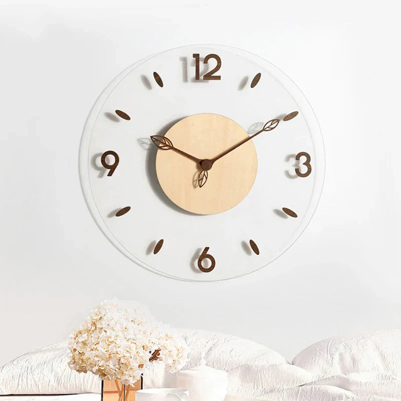 Moderne Wanduhr mit Holzoberfläche 3