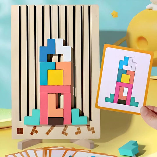 Montessori Stapelspiel Holzspielzeug für Kinder, Fördert Kreativität und Feinmotorik 6