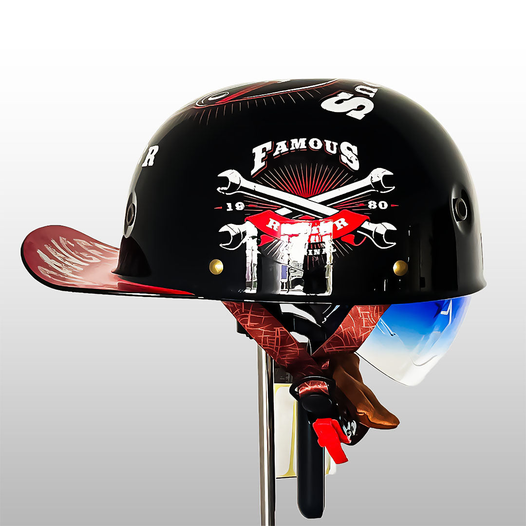 Motorradhelm im Baseball-Cap Look für Herren 1
