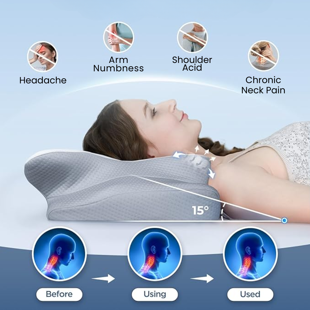Nackenstützkissen für Besseren Schlaf – Orthopädisches Nackenkissen mit Spezieller Kontur für Rücken- und Seitenschläfer 8