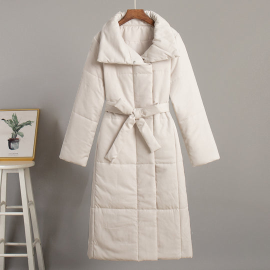 Damenjacke Lange Winterjacke mit Gürtel für Stil und Komfort