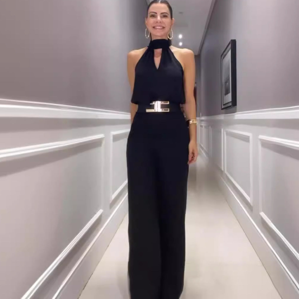 Damen Jumpsuit Elegant Sommer Polyester für Stilvolle Anlässe-1