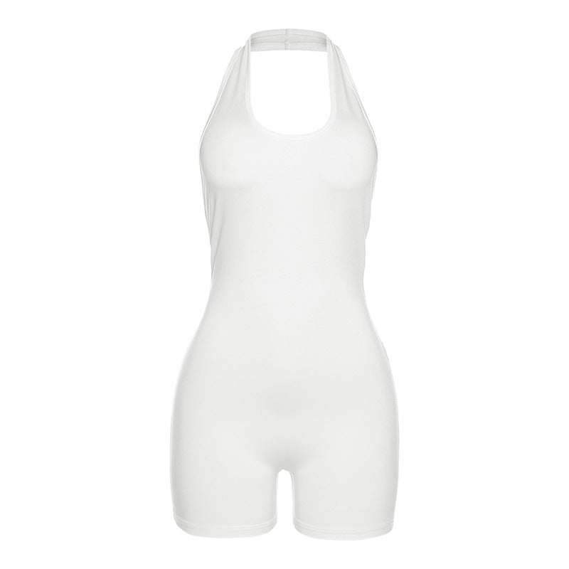 Damen Jumpsuit Festlich Halterneck Eleganter Schnitt Polyester-5