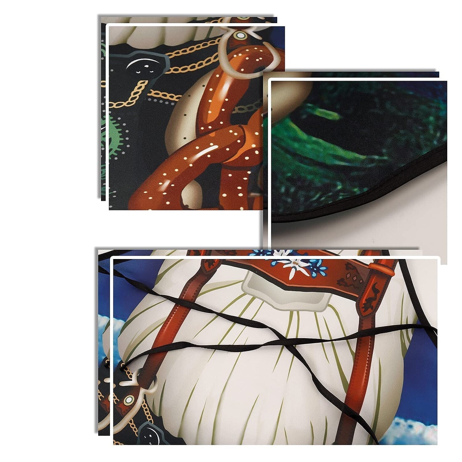 Paare Trachten-Schürzen Set Dirndl und Lederhosen Design Hochwertiger Stoff 5