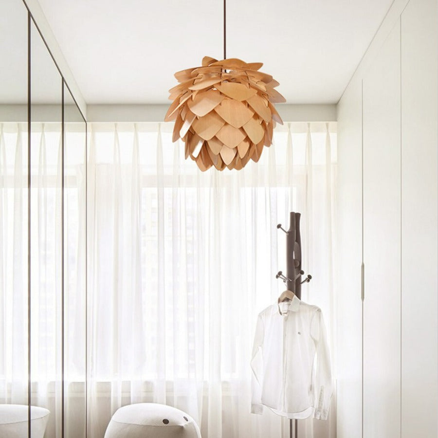 Pendelleuchte Naturdesign für Esszimmer und Wohnzimmer, Handgefertigte Hängeleuchte mit Dimmbarer LED-Lampe 3