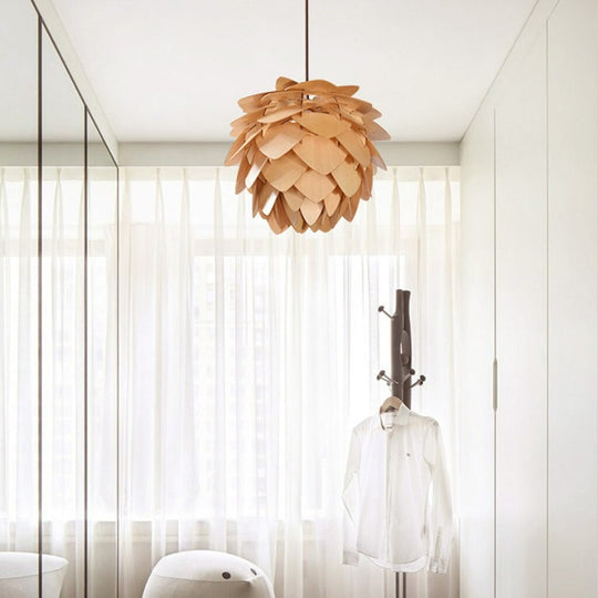 Pendelleuchte Naturdesign für Esszimmer und Wohnzimmer, Handgefertigte Hängeleuchte mit Dimmbarer LED-Lampe 3