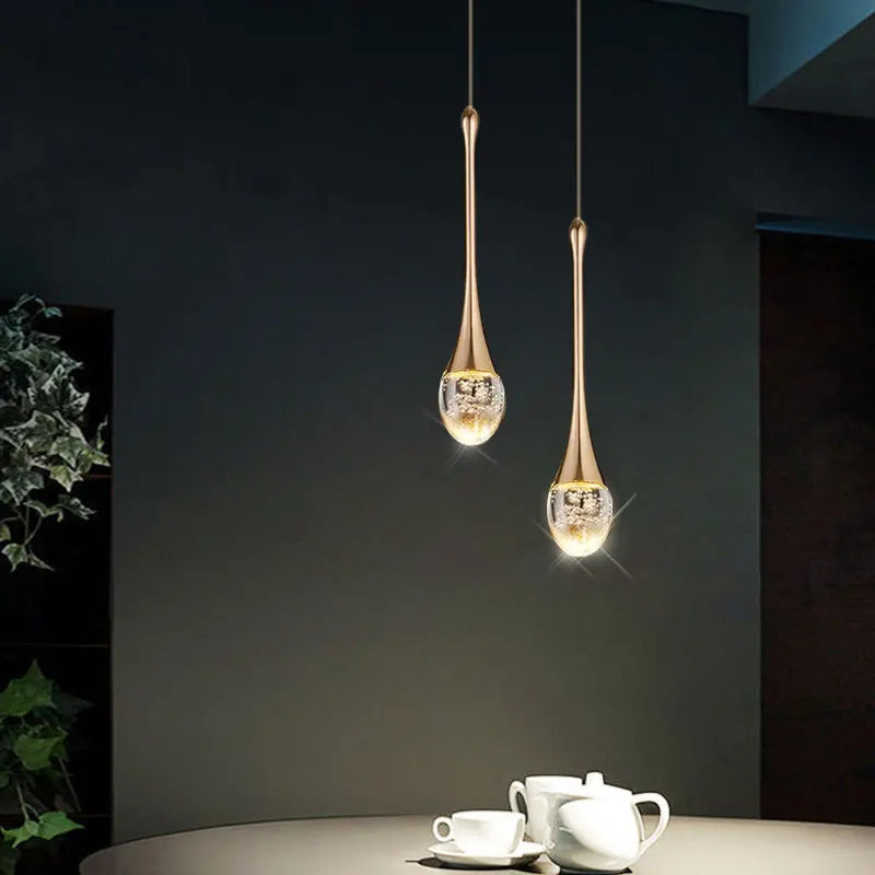 Pendelleuchte Tropfenform für Esszimmer und Wohnzimmer, Hängelampe mit Warmweißem Licht 2