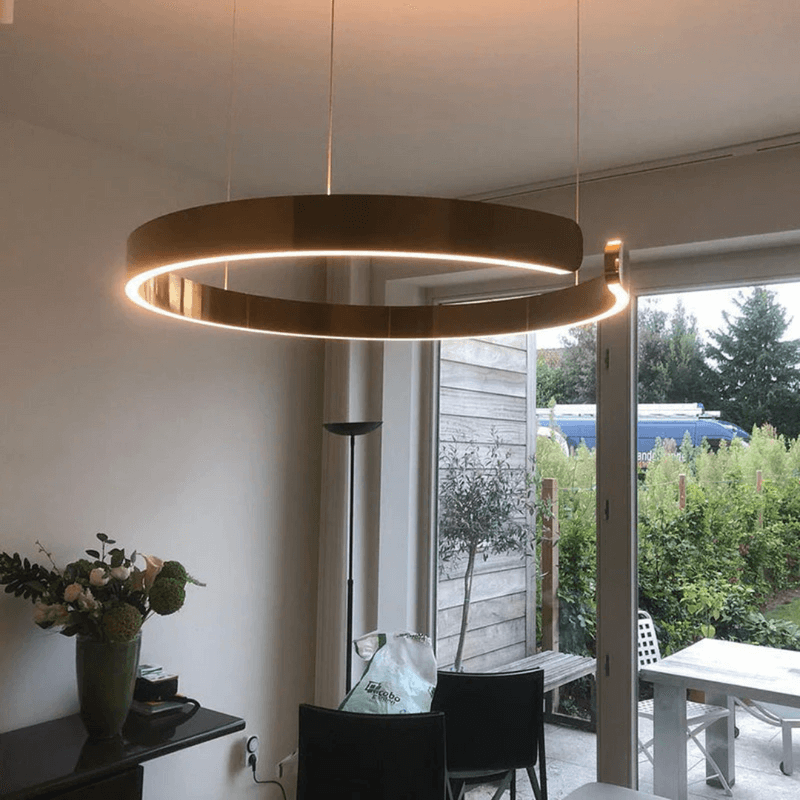 Pendelleuchte im Kreisdesign für Esszimmer und Wohnzimmer, Dimmbar, Höhenverstellbar, Energieeffiziente LED Hängelampe 3