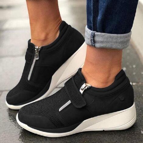 Plateau-Sneakers Mit Reißverschluss Für Frauen
