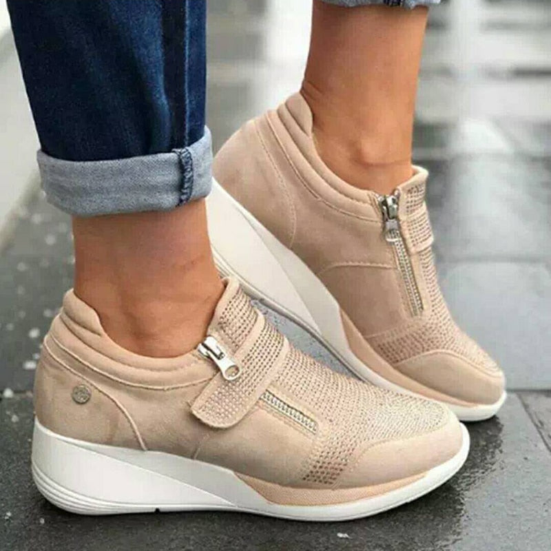 Plateau-Sneakers Mit Reißverschluss Für Frauen