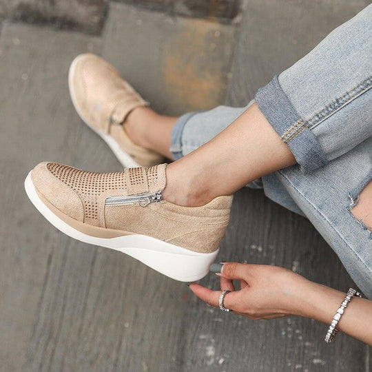 Plateau-Sneakers Mit Reißverschluss Für Frauen