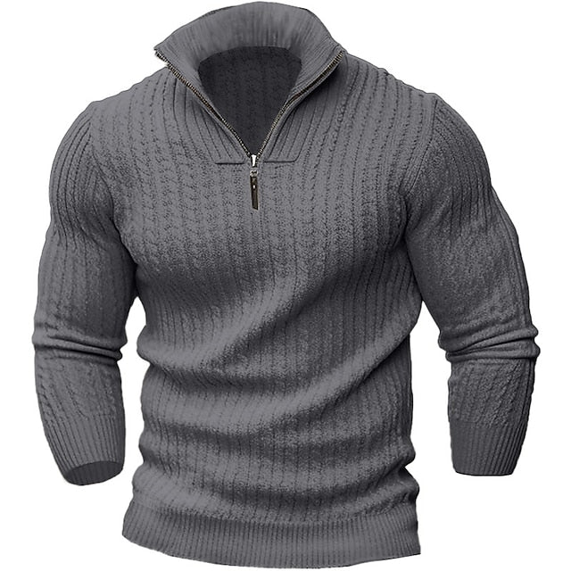 Variant image for Herrenpullover Zipper Stilvoller Komfort Aus Weichem Stoff-19