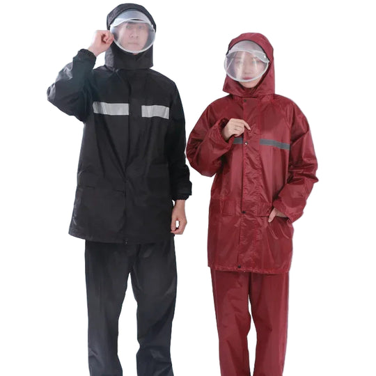 Regenmantel und Regenhose Set für Motorrad und E-Bike 0