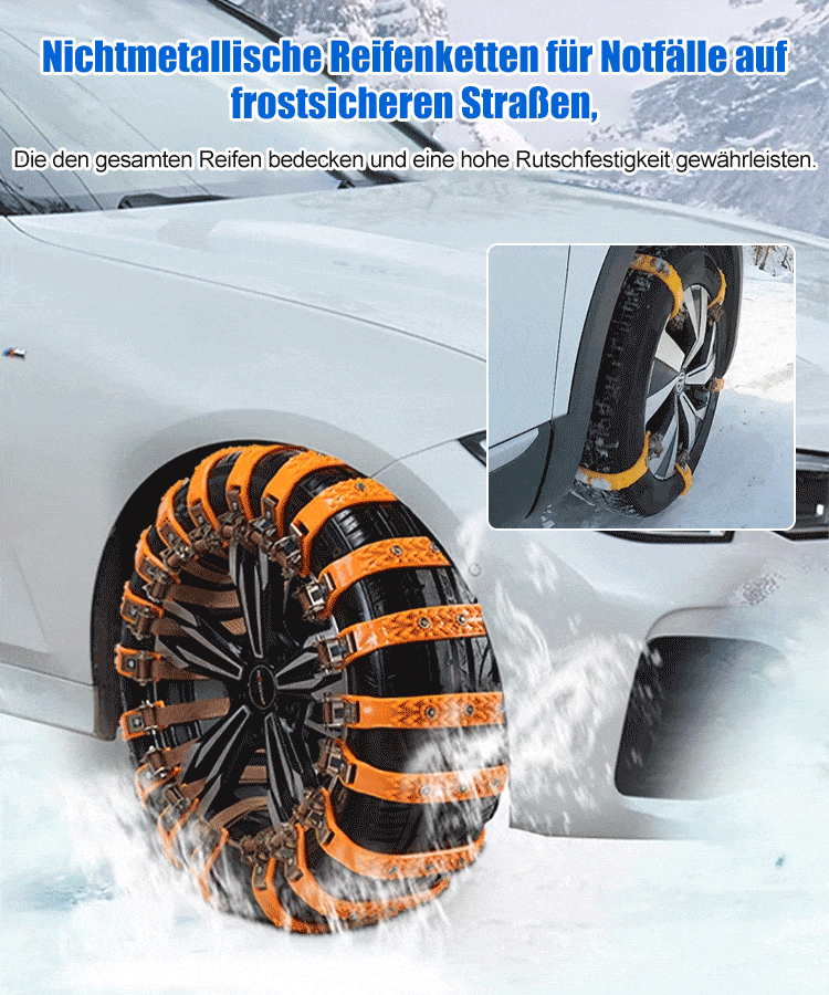 Reifenkette für Autos Rutschfest für Schnee und Eis 1
