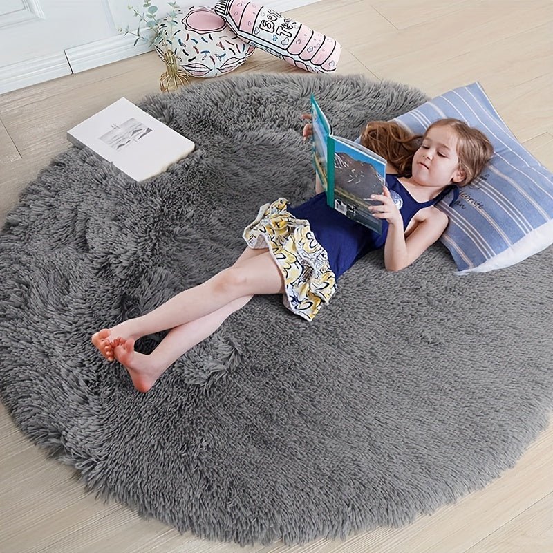 Runder Waschbarer Teppich Clouda für Wohnzimmer und Kinderzimmer, Rutschfeste Unterseite, Gemütliches Design 0