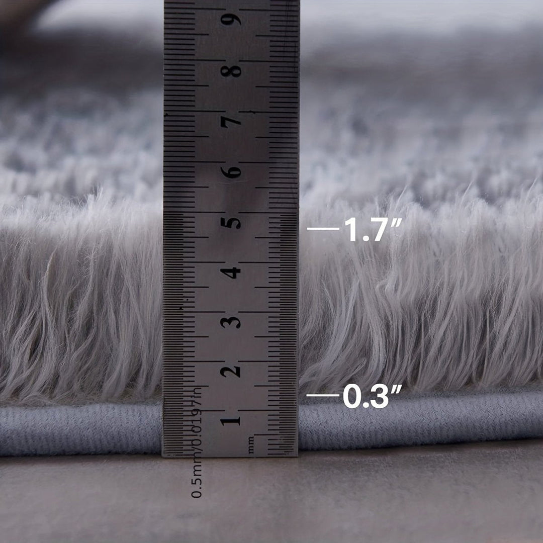 Runder Waschbarer Teppich Clouda für Wohnzimmer und Kinderzimmer, Rutschfeste Unterseite, Gemütliches Design 5