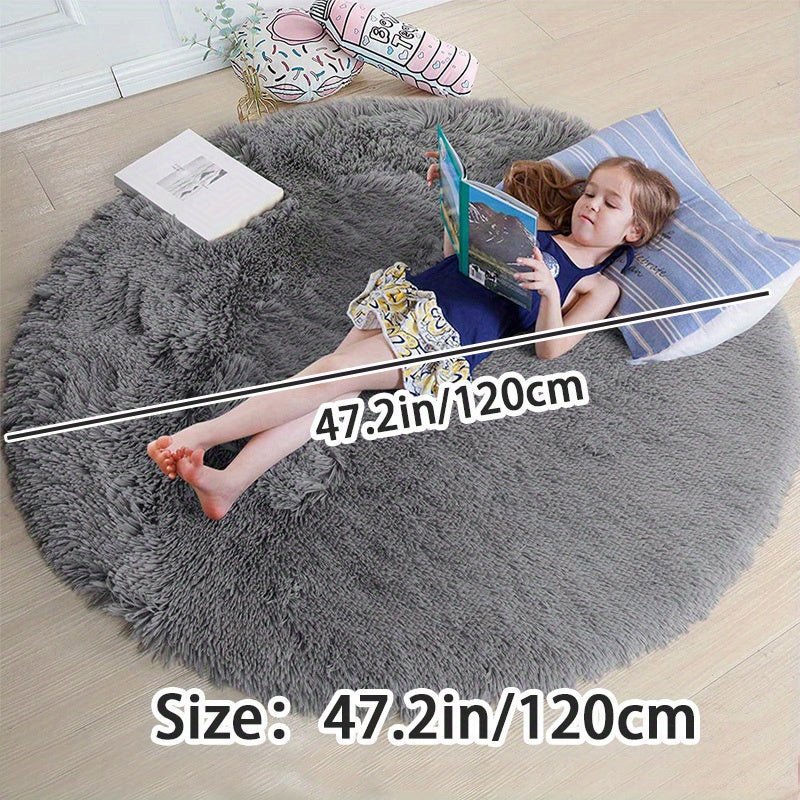 Runder Waschbarer Teppich Clouda für Wohnzimmer und Kinderzimmer, Rutschfeste Unterseite, Gemütliches Design 6