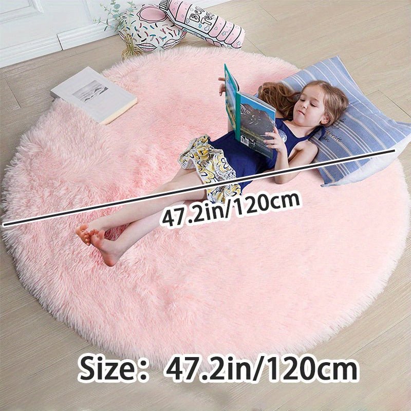 Runder Waschbarer Teppich Clouda für Wohnzimmer und Kinderzimmer, Rutschfeste Unterseite, Gemütliches Design 8