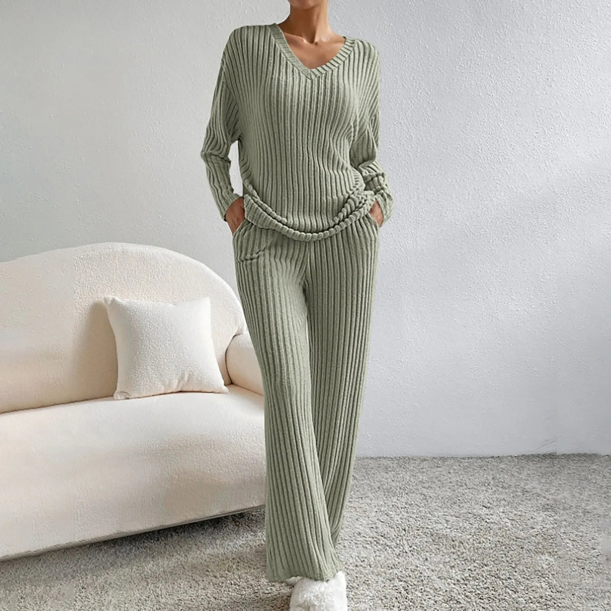 Variant image for Damen Winterset Pullover und Hose Baumwoll-Polyester-Mischung-21
