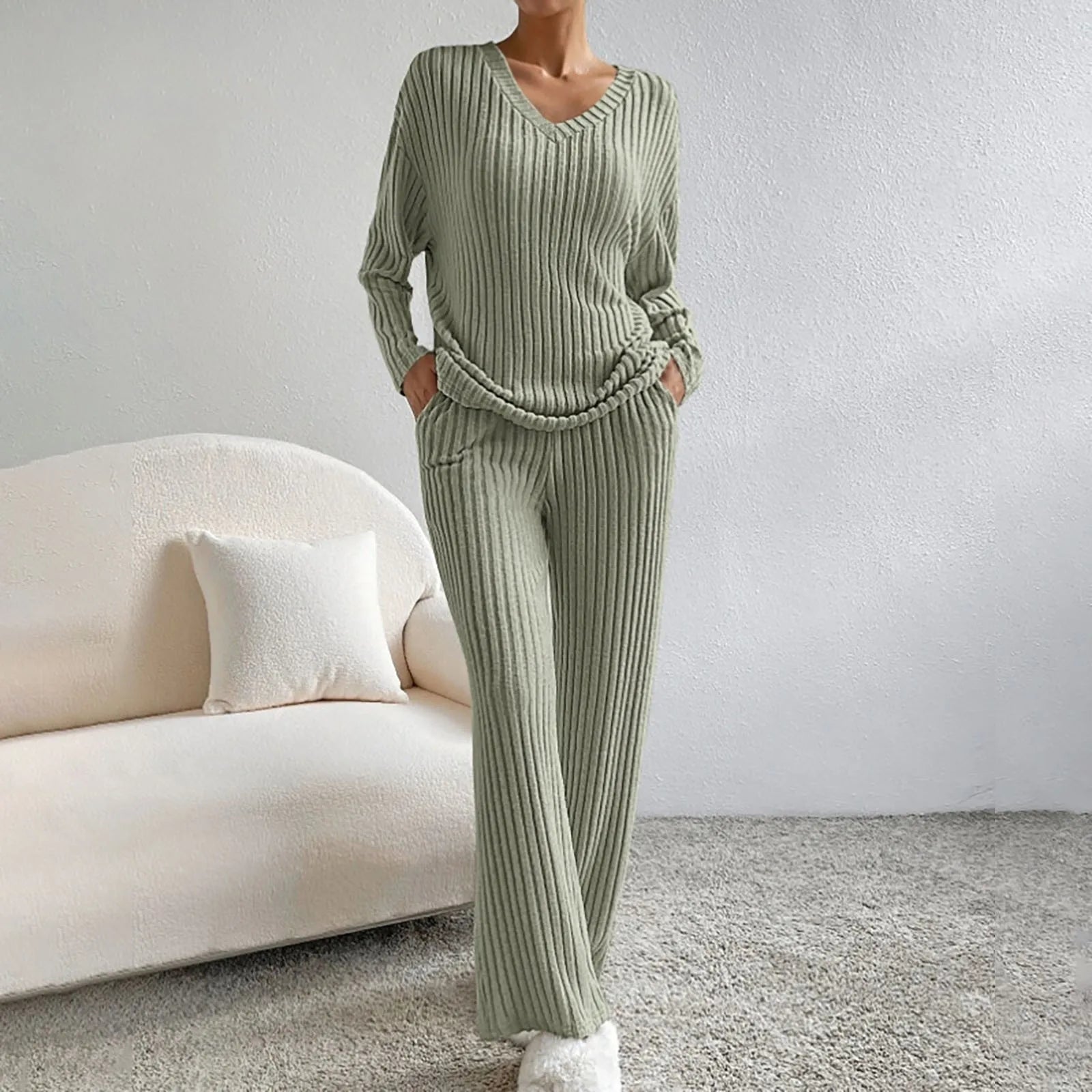 Variant image for Damen Winterset Pullover und Hose Baumwoll-Polyester-Mischung-21